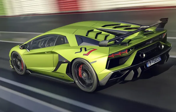 Speed, Lamborghini, supercar, rear view, 2018, Aventador, SVJ, Aventador SVJ