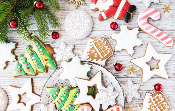 Decoration, New Year, Christmas, christmas, wood, merry, cookies, decoration