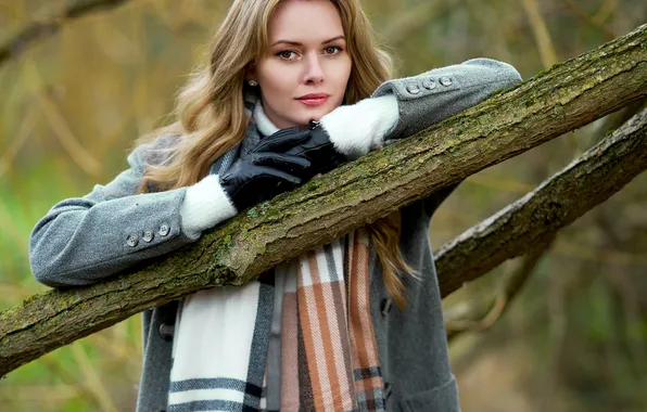 Model, Jeans, Pose, Gloves, Scarf, Carla Monaco, Coat