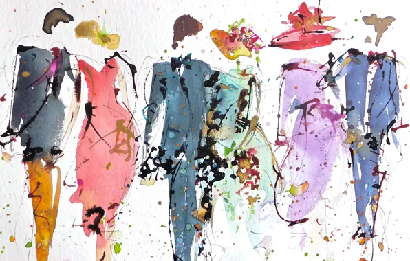 Picture people, figure, watercolor