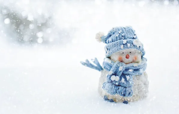 Winter, snow, nature, holiday, blue, toy, Christmas, the snow