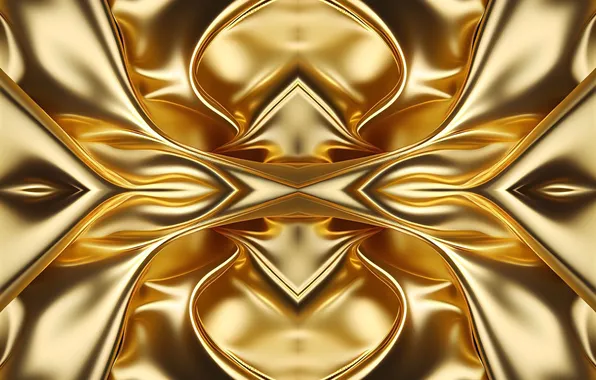 Gold, design, art, fractal, illustrtion