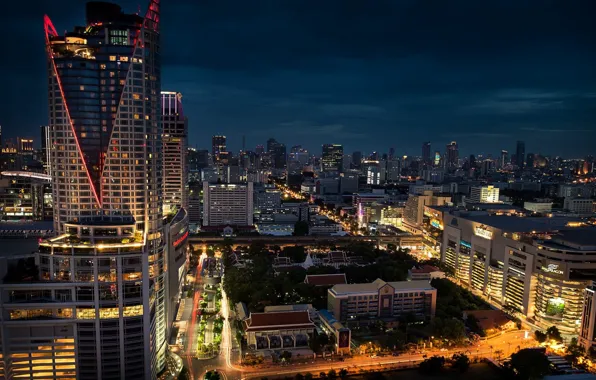 The sky, night, the city, building, skyscrapers, panorama, Thailand, Thailand