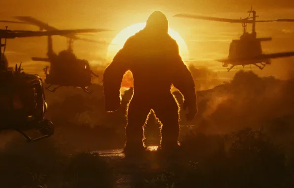 Picture cinema, army, movie, gorilla, film, strong, Kong: Skull Island, Skull Island