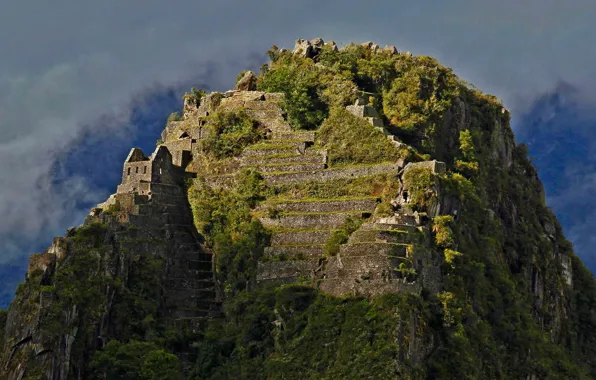 Mountains, ruins, Peru, Huayna Picchu