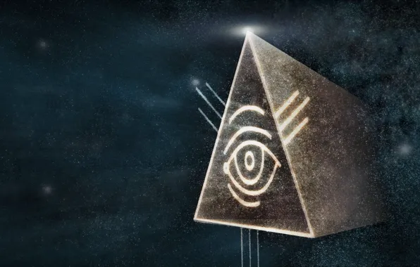 Space, eyes, pyramid