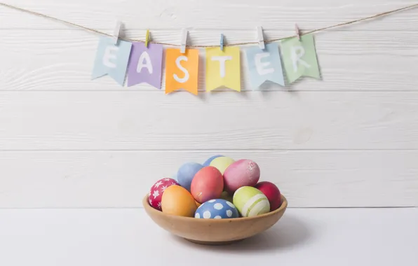 Picture eggs, Easter, Holiday, Garland, Flags