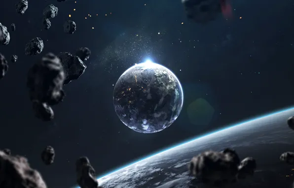 Stars, Planet, Space, Light, Light, Art, Stars, Space