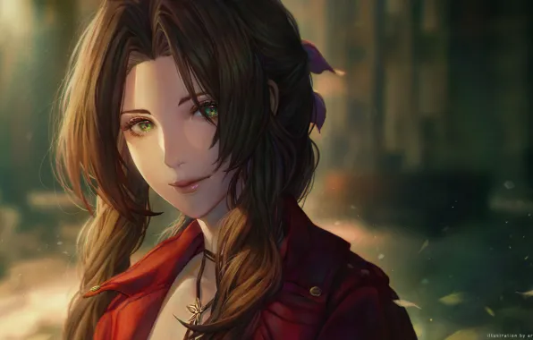 Look, girl, green eyes, Final Fantasy VII, Aerith Gainsborough, Final Fantasy VII Remake