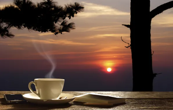 Summer, background, tea, positive, the evening, blur, mug, Cup