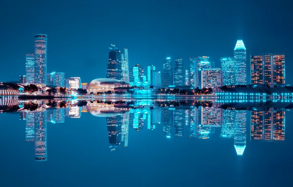 Night, lights, reflection, home