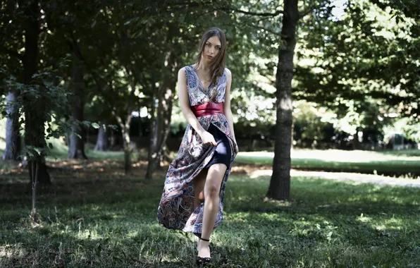 Picture summer, face, model, dress, legs, Elena