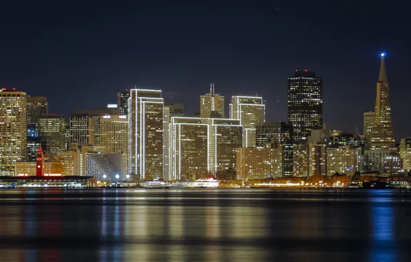 Lights, building, skyscrapers, panorama