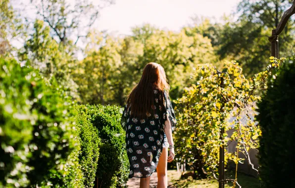 Greens, summer, girl, brunette, well maintained