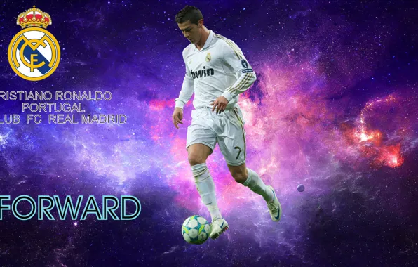 Download wallpapers Cristiano Ronaldo, Real Madrid, CR7, purple