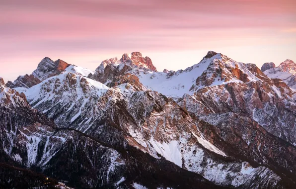 Picture Sunset, Mountains, Snow, Italy, Italy, Sunset, Mountains, Sunshine