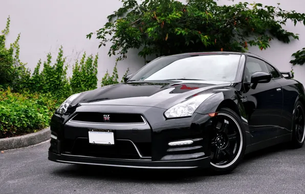 Picture car, black, R35, Nissan GTR