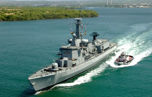 Picture Wave, Tug, Of the Navy of Chile, Armada de Chile, Frigate, Type "Karel Dorman", Almirante …