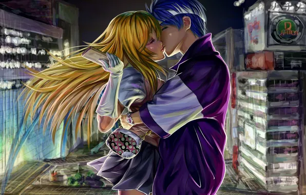 Wallpaper kiss, anime, art, two, Sword art online, Sword Art