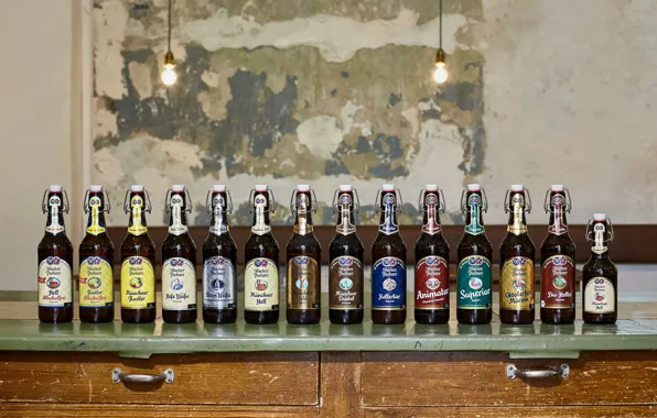 Bottle, a number, drink, Hacker Pschorr, Heaven in Bavaria