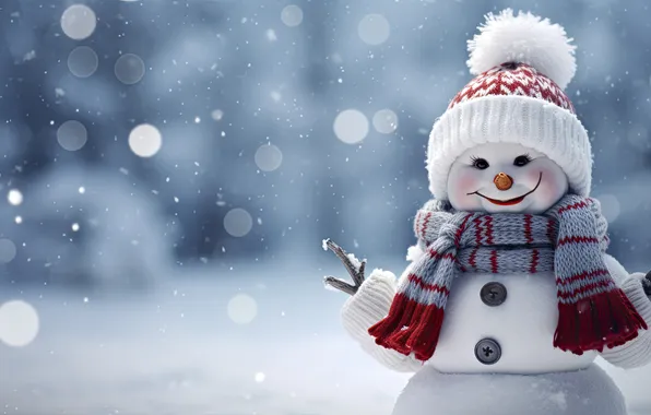 Winter, snow, nature, smile, hat, makeup, scarf, Christmas