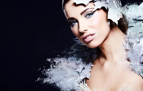 Picture look, face, creative, photoshop, portrait, makeup, hairstyle, brown hair