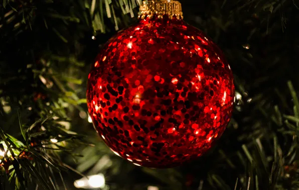 Red, background, balls, toy, new year