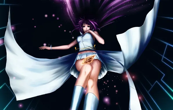 Crystal, girl, hair, anime, art, bracelets, darkmuleth