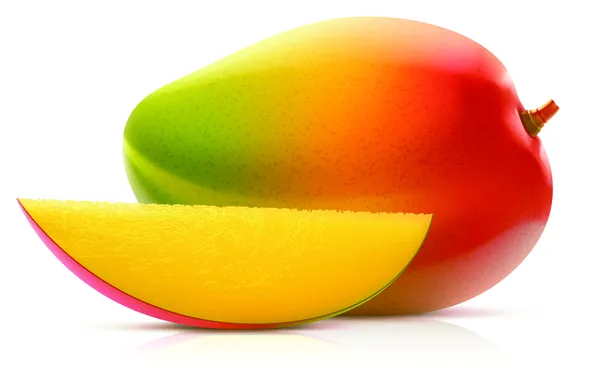 White background, mango, Fruit