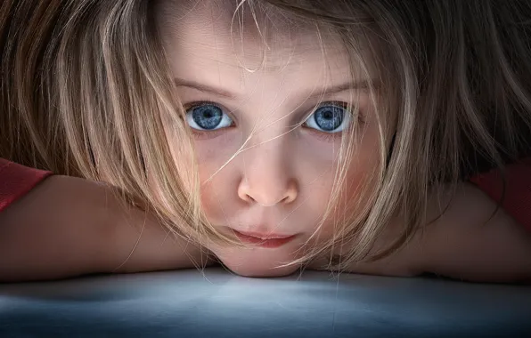 Picture look, macro, portrait, girl, blue-eyed