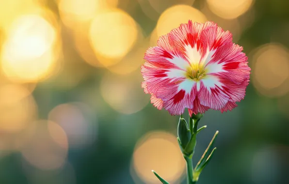 Flower, light, flowers, pink, stem, carnation, bokeh, white