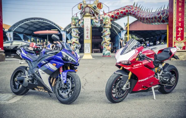 Picture yamaha, ducati, yzf-r1, 1299 panigale r