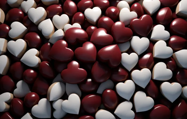 Love, holiday, heart, feelings, heart, hearts, red, white