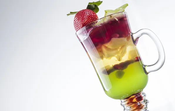 Glass, strawberry, cocktail