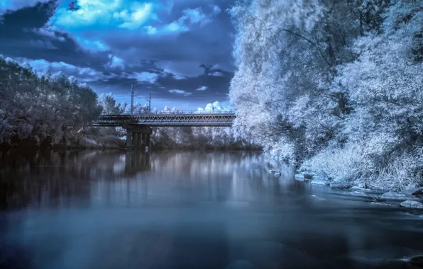 Bridge, river, river, bridge