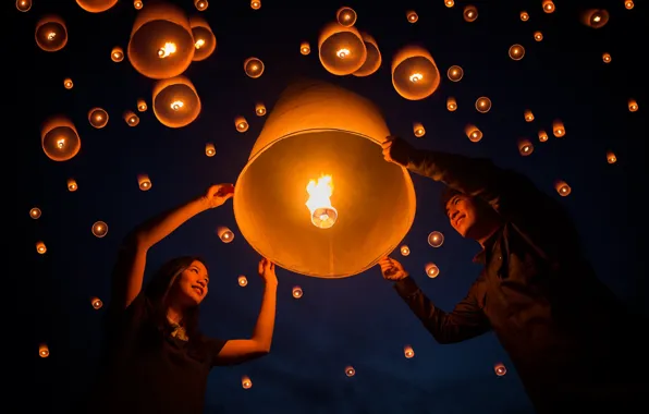 Picture holiday, floating lamp, Yeepeng festival