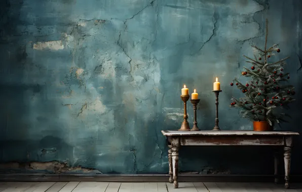 Balls, old, cracked, retro, table, wall, Board, candles