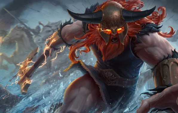 The game, art, champion, League of Legends, Stu Harrington, Forsaken Olaf Tribute