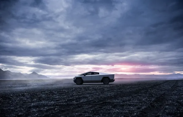 Car, sky, Tesla, 2023, Tesla Cybertruck, Cybertruck