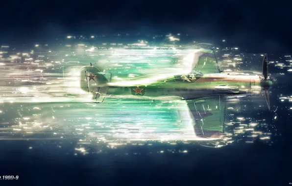 The sky, clouds, the plane, war, fighter, art, war thunder, Dora