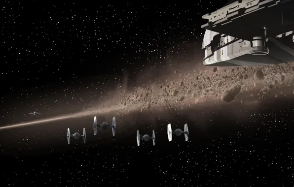 Picture Star Wars Rebels, Star wars Rebels, Concept Art of TIE, Fighters in Space, Animated series