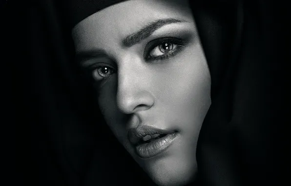 Look, girl, macro, portrait, all black