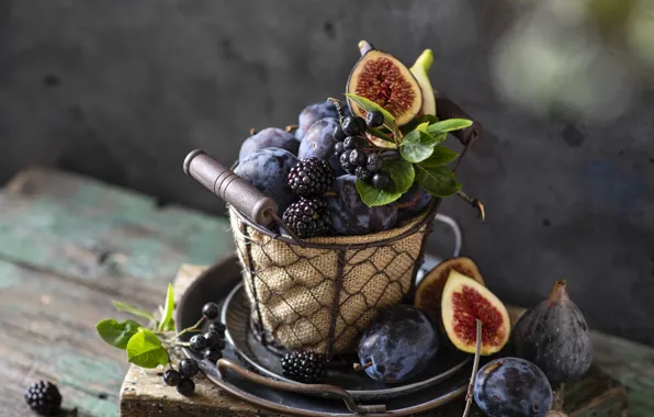Plum, BlackBerry, figs