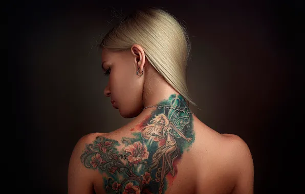 Back, tattoo, Russia, Anya, Anna, Stepan Gladkov