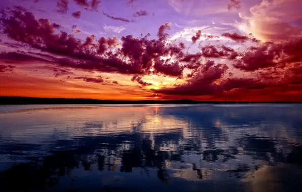 The sky, river, Sunset