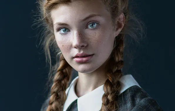Braids, red, Dasha, Alexander Vinogradov, portrait photography
