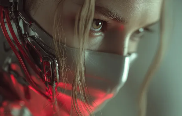 Girl, mask, cyberpunk, science fiction, cyberpunk, women, mask, science fiction