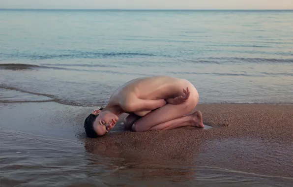 Erotic, water, girl, shore, model, Nude, Pirelli Calendar 2012, Saskia de Brau