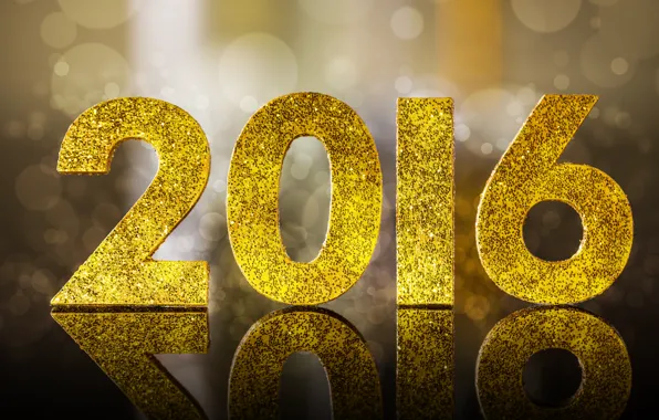 New Year, golden, bokeh, New Year, Happy, glitter, 2016