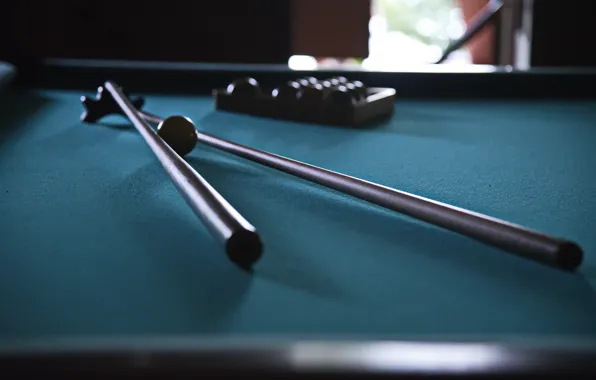 Table, Billiards, cue